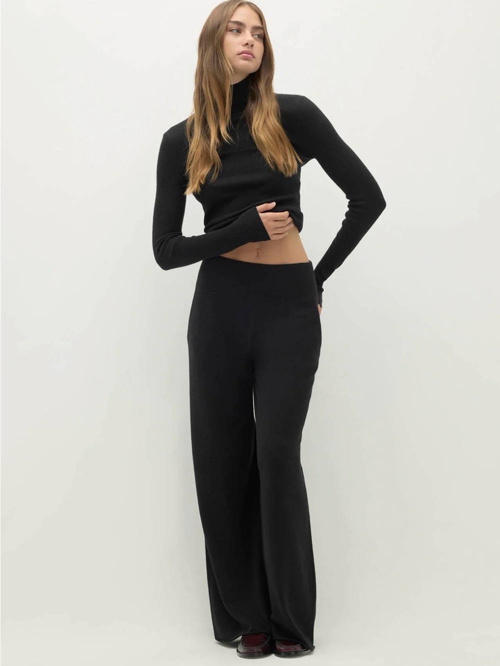NakedCashmere Black Anastasia Wide Leg Pant